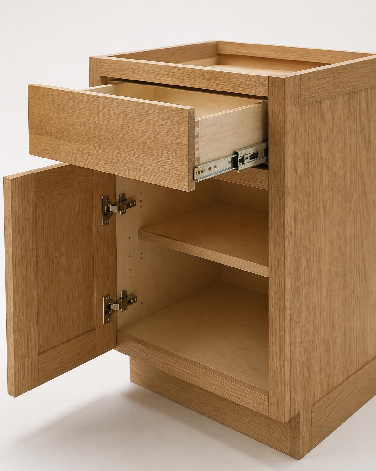Premium plywood cabinet construction cutaway